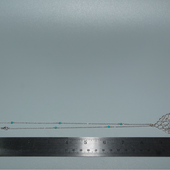 Two Tone Beaded Necklace with Pendant - Picture 3 of 6